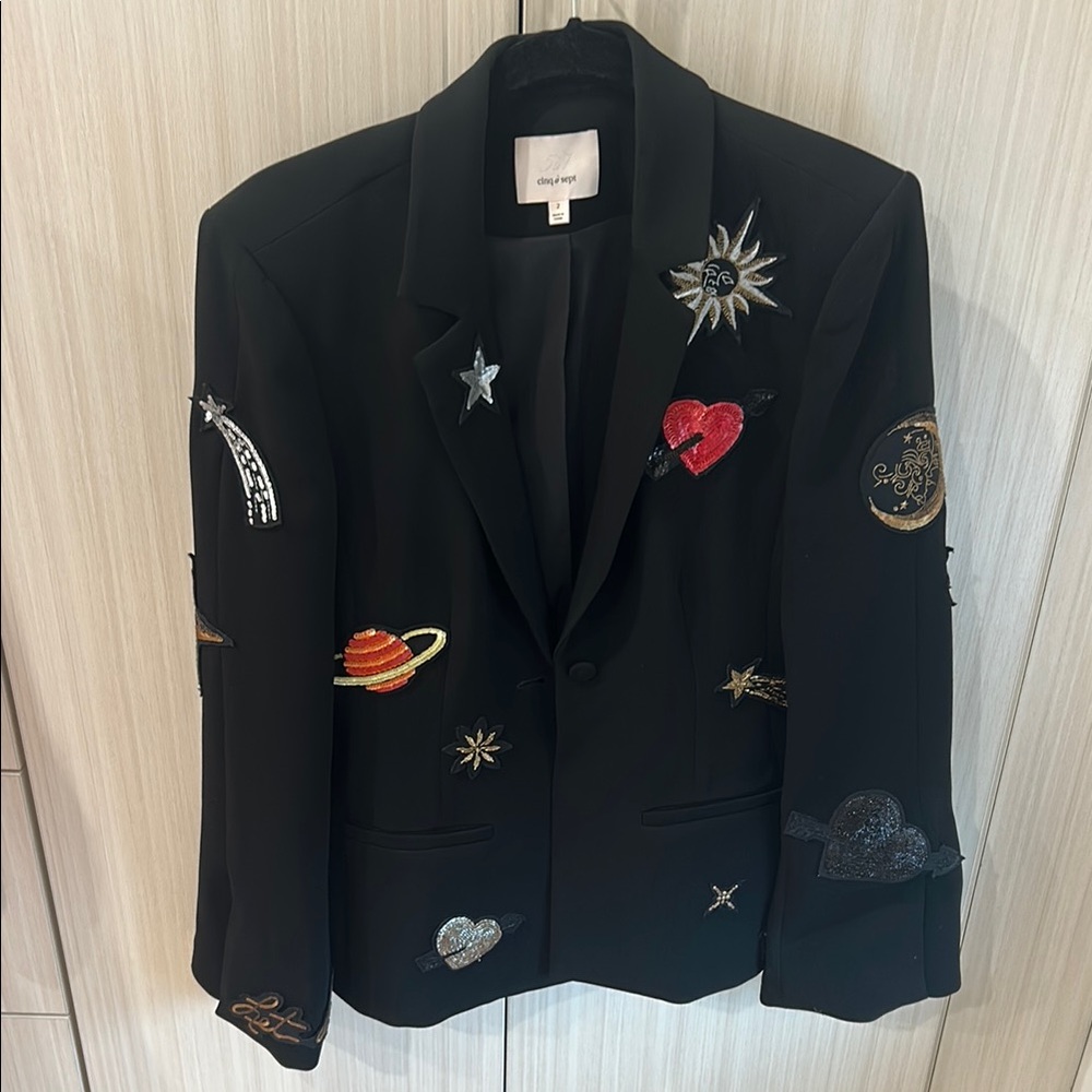 !!!! SOLD!!!! cinq a sept - Women's Black Embroidered Blazer
